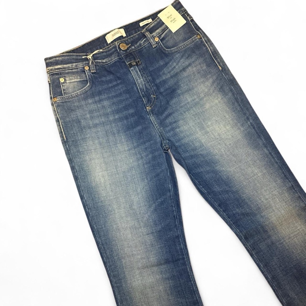 NWT CLOSED ROSE Women's High-Rise Slim Cut Faded Denim Blue Jeans — Size 27 - Picture 4 of 8